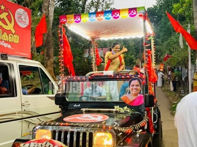 എൽ ഡി എഫ് സ്ഥാനാർഥി ഒ എസ് അംബികയുടെ രണ്ടാം ഘട്ട പ്രചാരണം മുന്ന് പഞ്ചായത്തുകളിൽ പൂർത്തിയാക്കി